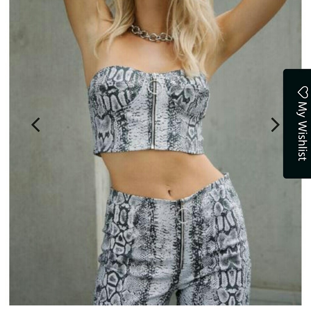 Motel Rocks Snake Print Crop Top Bustier